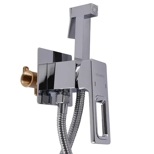 Смеситель гигиенический Globus Lux PIANO GLPN-0-106MIX одноручный настенный для душа с латунным корпусом хромированный - фото 3
