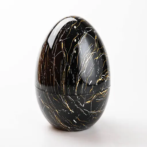 Набор столовых приборов TS Kitchen Черный мрамор на 6 персон из нержавеющей стали золотые 24 штуки в яйце - фото 3