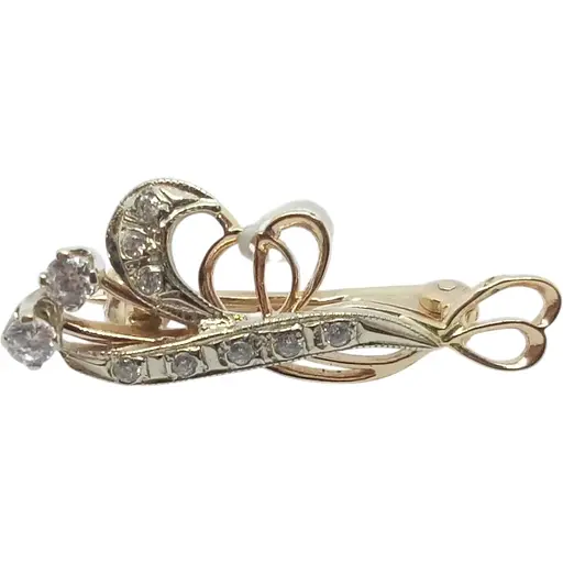 Золотая брошь с фианитами Гаразд. 358424