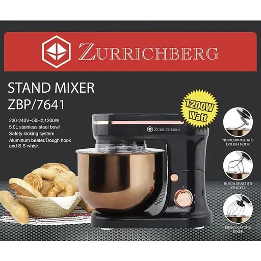 Домашняя кухонная машина комбайн Zurrichberg ZBP 7641 черный - фото 3