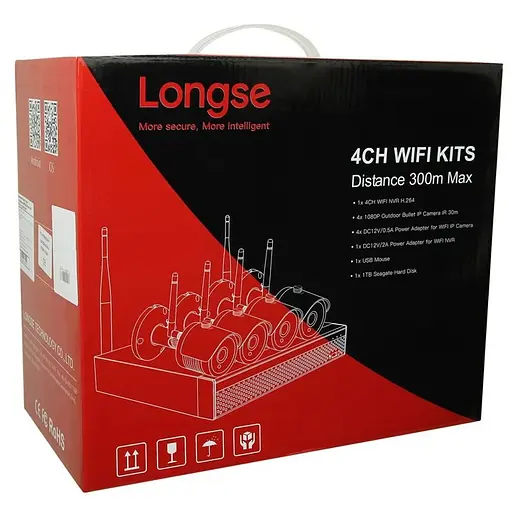 Комплект відеоспостереження бездротовий Longse WIFI 4-Kit 2MEGA FullHD 1080p, 300 метрів (100054) - фото 5