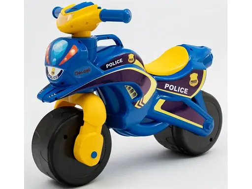 Мотоцикл - толокар с музыкальным рулем Doloni Toys Полиция (синий) - фото 2