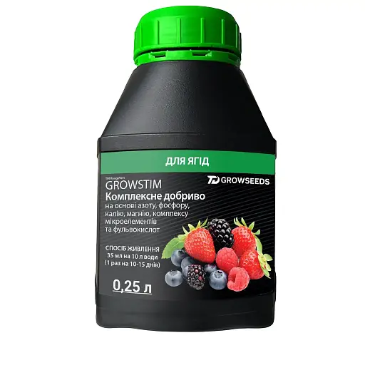 Набор: удобрение Plantin Growstim Rougevert для ягод 1 л + удобрение Plantin Growstim Rougevert для ягод 0.25 л - фото 3