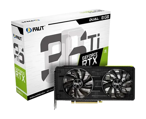 Видеокарта GeForce RTX 3060 Ti 8GB Palit Dual (NE6306T019P2-190AD) Б/У