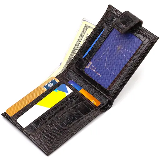 Мужской кожаный кошелек Canpellini 11х8.3х1 см acs0025709 - фото 4