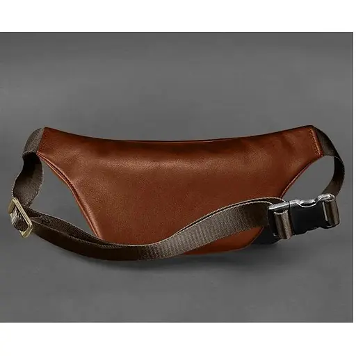Шкіряна поясна сумка-бананка Kanny світло-коричнева - фото 1
