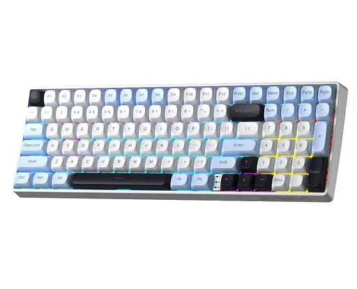 Клавіатура ігрова Aula S-100 PRO Wireless White-Black ENG/UKR Red Switch Hot-Swap USB, 2.4G, Bluetooth - фото 1