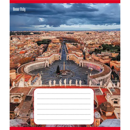 Тетрадь ученическая "Панорама города" Leader 012-510201C-3 в косую линию, 12 листов - фото 1