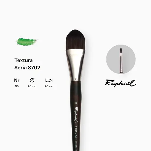 Кисть синтетика овальная Raphael Textura, №36, профессиональная, длинная ручка - фото 2