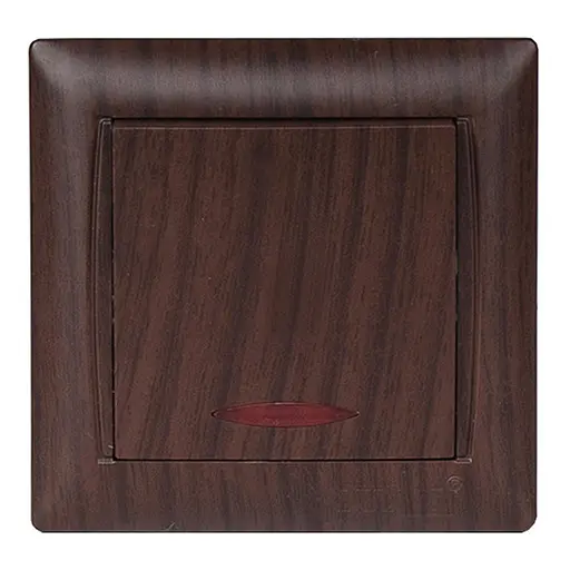 Выключатель с подсветкой Primera 3905 темная вишня под дерево LUXEL - фото 1