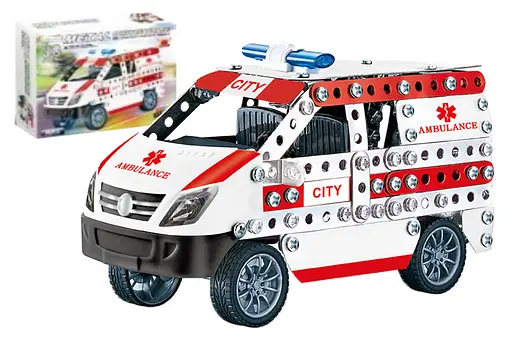 Конструктор Металевий Швидка допомога, 8801, 314 деталей, 36.5x26.5x6 см