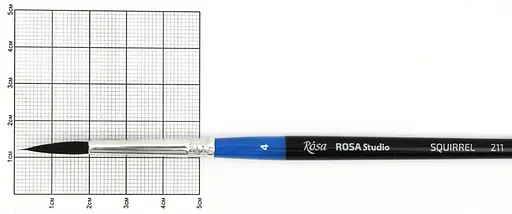 Пензель білка кругла 211 № 4 коротка ручка Rosa Studio [CD] - фото 2