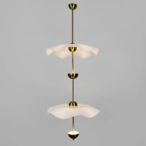 Латунный светильник с двумя волнистыми плафонами Ø 50 см | Ст. SGA3-500-2 AB | Line F - фото 3