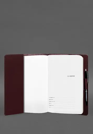 Кожаный блокнот А5 (софт-бук) 9.3 бордовый Crazy Horse - фото 3
