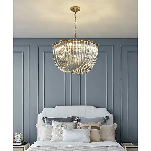 Підвісна люстра Newport із закрученими скляними трубками Ø 60 см | Line F | Арт. SA37-600 P - фото 4