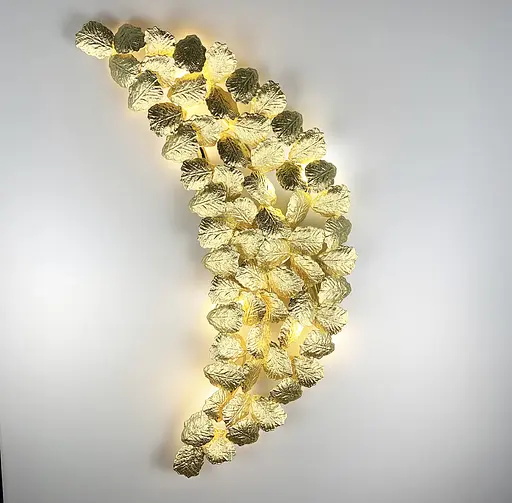 Настенный светильник в форме удлиненного листа Line F цвет корпуса золотой - фото 5