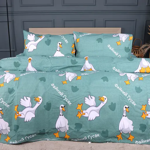 Пододеяльник MirSon Ranforce Elite Happy Duck 220х240 см бирюзовый (2200013129028) - фото 1