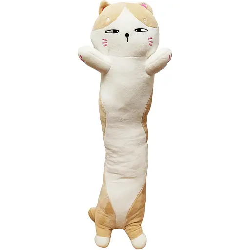 Мягкая игрушка антистресс Bambi Кот батон 70 см бежевая