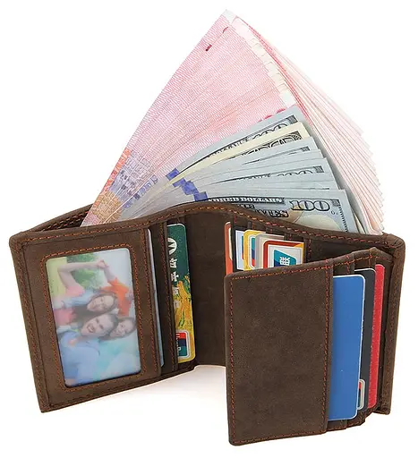 Мужской кожаный кошелек Vintage 10.5х9 см acs0015353 - фото 9