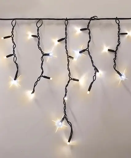 Наружная новогодняя гирлянда бахрома (черная проволока) Xmas W-2 5x0.6 м 120 LED Теплый белый - фото 5