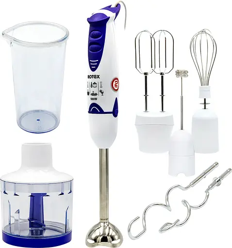 Блендер Rotex RTB505-W (подрібнювач, 2 міксера, спінювач) - фото 1