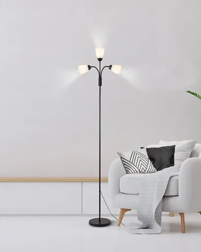 Торшер Goldlux 330673 Tulip E27 3x20W IP20 чорний - фото 2