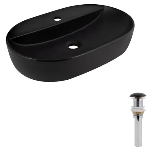 Раковина накладна Qtap Scorpio 600x400x120 Matt Black з донним клапаном QT142203MBMBN48469 - фото 2