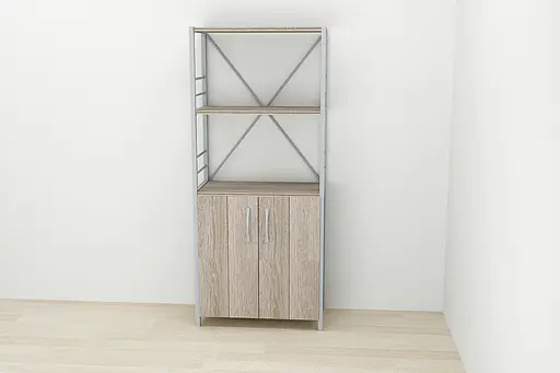 Этажерка 3/60 Ferrum-decor Серии Конект с тумбой 144x60x28 Серый ДСП Сонома Трюфель (FRD-104460) - фото 2