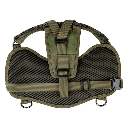 Шлей для служебных собак Waudog PRO-2 светоотражающий металлический фастекс XS В 35-45 см хаки - фото 4