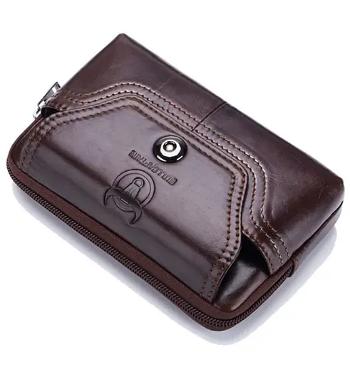 Шкіряна чоловіча сумка на пояс BULL 11х17х3 см nsa0001229 - фото 2