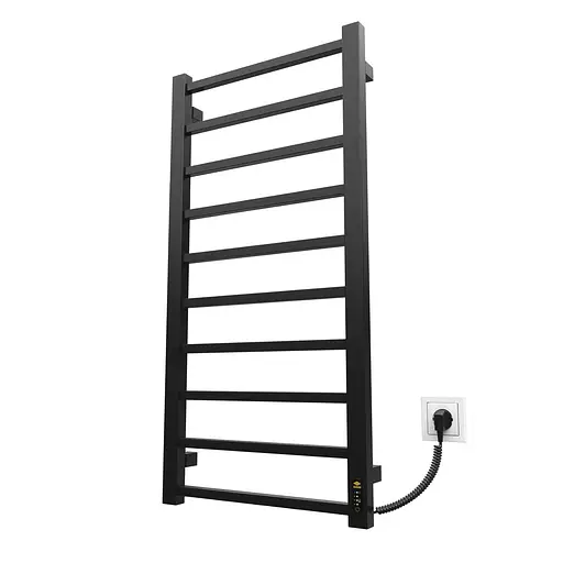 Электрический полотенцесушитель Kosser Лофт 1000x500 ER тайм. черный ДЛФ03ER, Черный матовый, Правое - фото 1