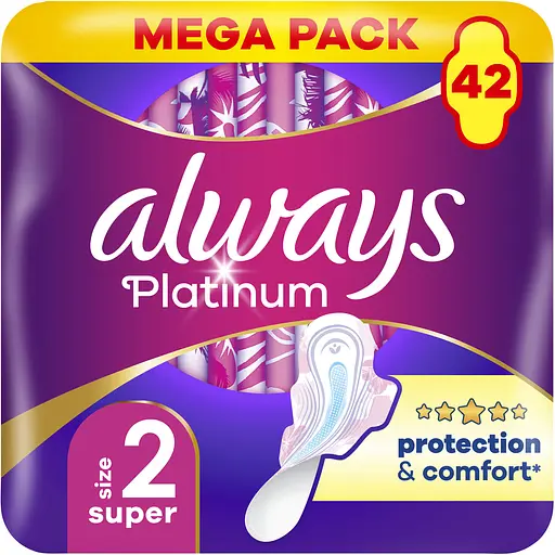 Гігієнічні прокладки Always Platinum Super (Розмір 2) 42 шт.