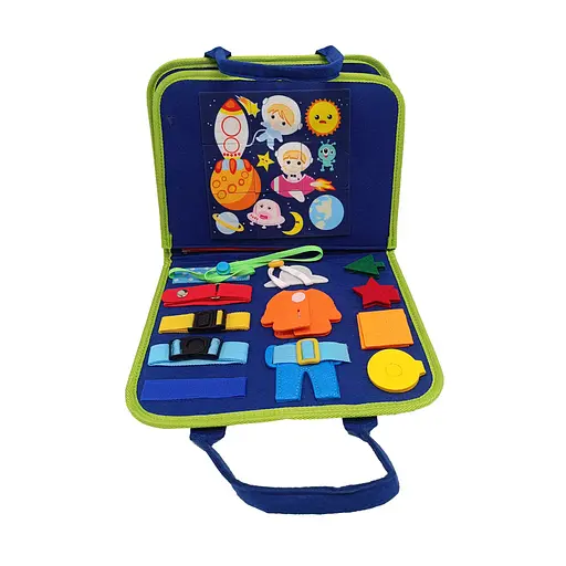 Дитяча розвиваюча сумочка-логіка XX4428 тактильні, розвиваючі вправи, з фетру - фото 3