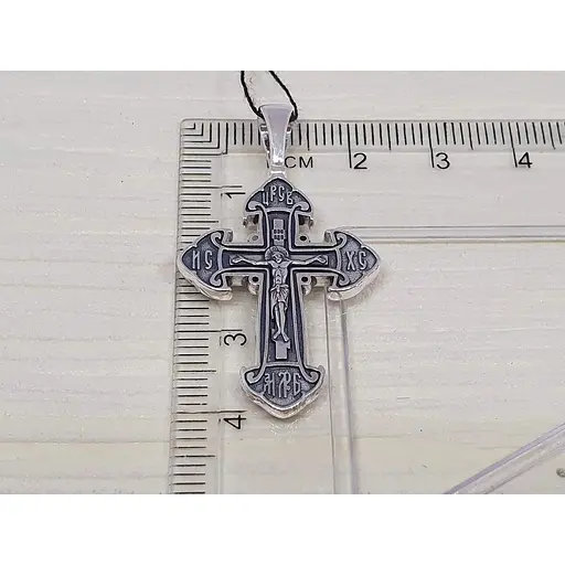 Срібний хрест Харківська ювелірна фабрика Розп'яття Христа. 3379-Ч - фото 4