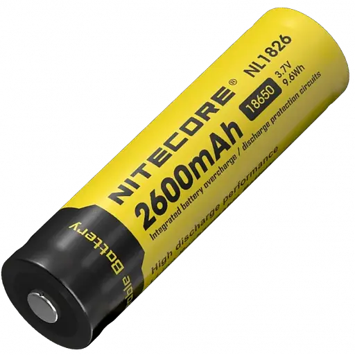 Аккумулятор 18650 Nitecore NL1826 2600mAh Li-Ion 3.7V (Желтый)
