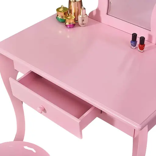 Детский туалетный столик Chomik Elsa с зеркалом + розовый стул - фото 6