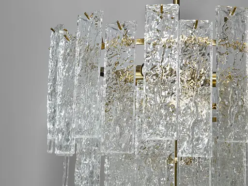 Люстра підвіс з скляними елементами на 8 ламп, колір бронза - фото 3