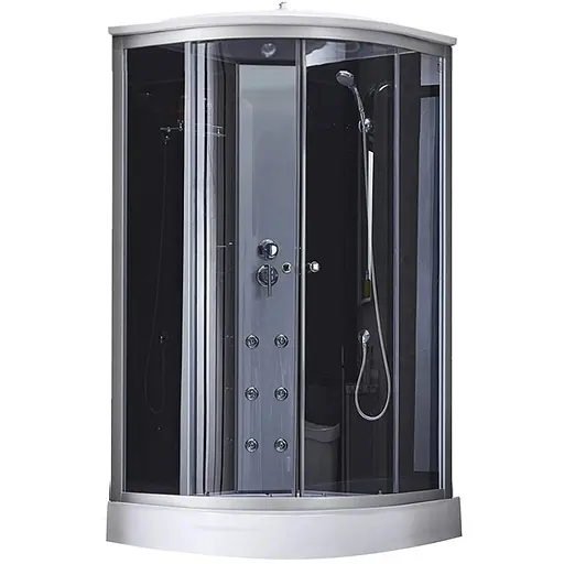 Гідробокс Tani SBM90x90.SAT.LOW.GR, низький, скло тоноване 4 мм, стінки BLA Lidz (LTSBM9090SATLOWGR) - фото 1