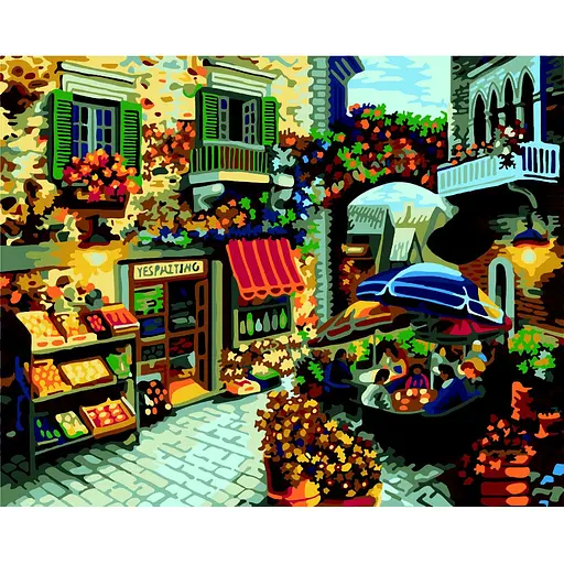 Картина по номерам ZiBi Art Line Фруктовые лотки 40х50 см (ZB.64192)