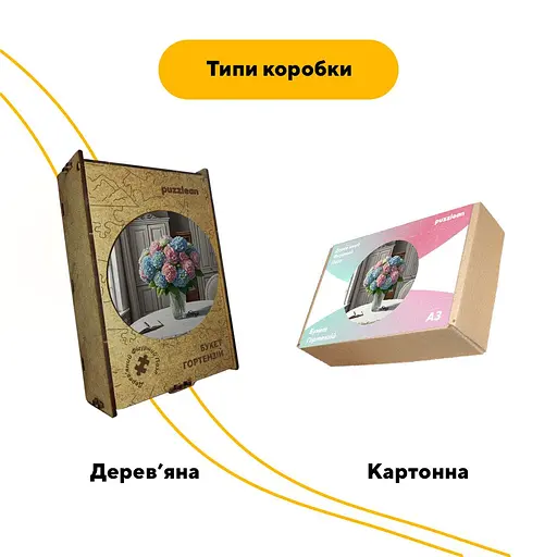 Пазл деревяний Букет Гортензій, А5, 35 елементів, Картонна коробка - фото 4