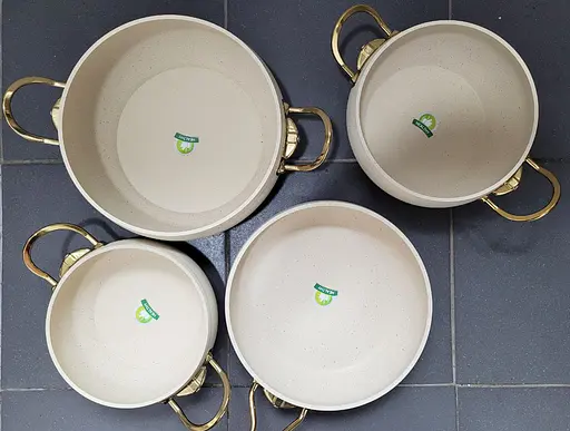 Набор посуды Casa Royal Gold Beaty G-UKR2020 с покрытием Bio Granit Cлоновая кость - фото 5