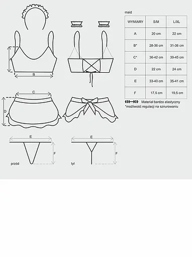 Сексуальний костюм Obsessive Maid S/M чорний - фото 4