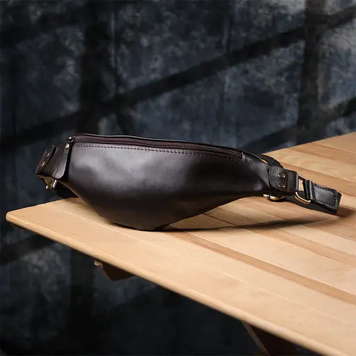 Бананка для чоловіків з гладкої натуральної шкіри SHVIGEL 29х11х4,5 см sum0027448 - фото 19