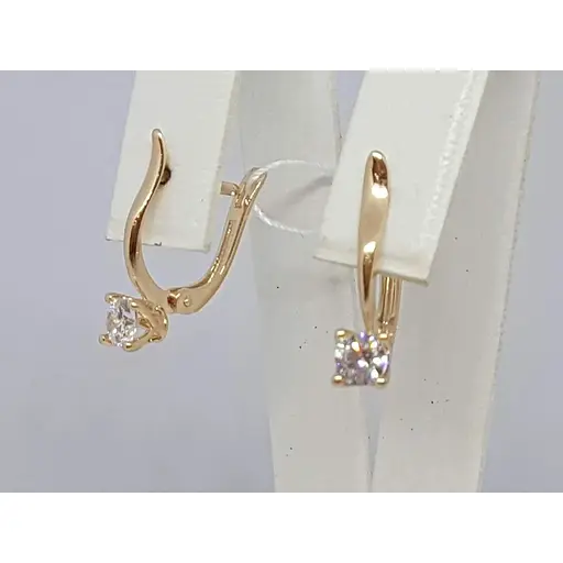 Золотые серьги Favoritum с фианитами. 211354 - фото 2