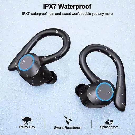 Беспроводные спортивные Bluetooth наушники TWS Q23 Pro водонепроницаемые с сенсорами и микрофоном Черный - фото 8