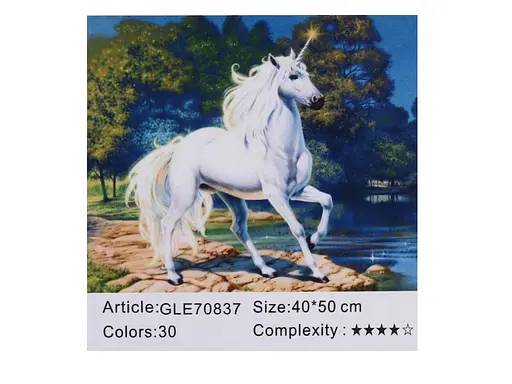 Алмазна мозаїка за номерами Єдиноріг 70837_BGLE, 40x50 см