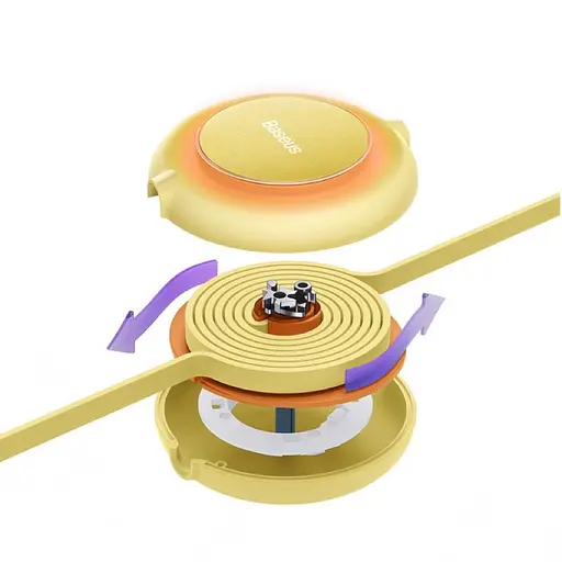 Кабель Baseus Bright Mirror 2 Series Retractable 3-in-1 Fast Charging Data Cable USB to M+L+C 3.5A 1.1m жёлтый - фото 4