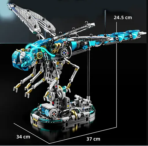 Конструктор механічний бабка -стрекоза  MJI Dragonfly  для дітей та дорослих  живий світ 866 деталей - фото 4