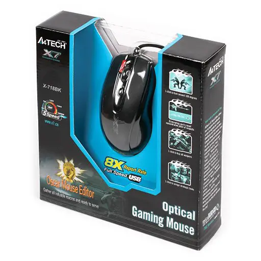 Мышь A4Tech X-718BK USB Black (X-718BK USB (Black)) - фото 4