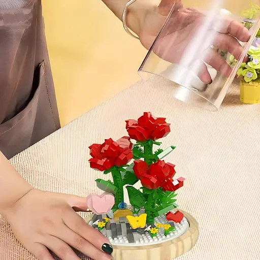 3D конструктор Весенние розы под колбой на 684 детали (1170-Р) - фото 5